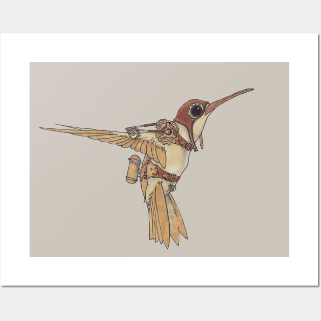 Steampunk Hummingbird Wall Art by NathanLeber